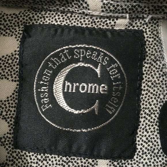 #3 Chrome Button Up Embroidered 100% Rayon Shirt Men's Size XL fashion - Picture 6 of 7